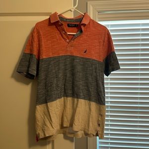 Nautica men’s size medium red white and blue polo